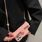 Quilted Leather Crossbody Phone Case | Chain Strap