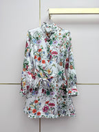 Early Spring Stand-Collar Floral Dress