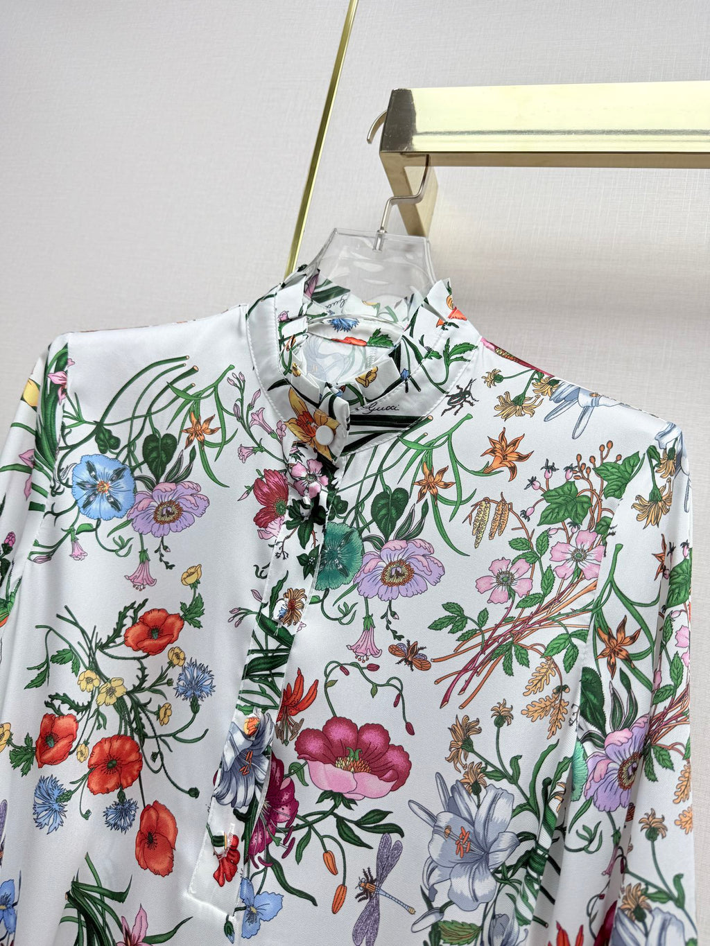 Early Spring Stand-Collar Floral Dress