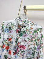 Early Spring Stand-Collar Floral Dress