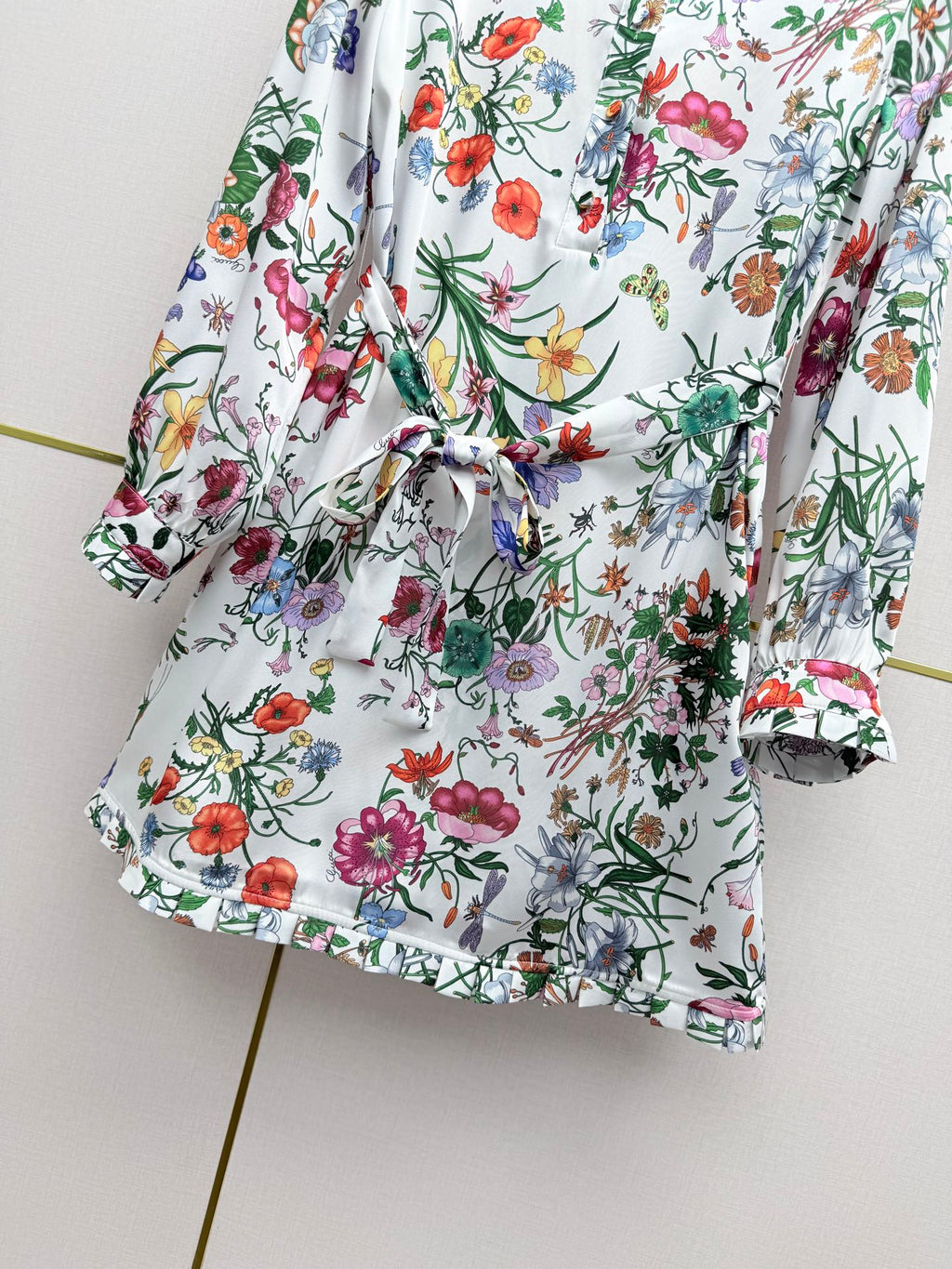 Early Spring Stand-Collar Floral Dress