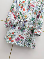 Early Spring Stand-Collar Floral Dress