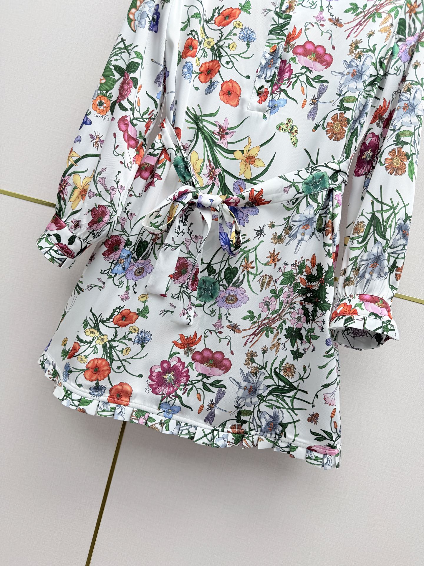 Early Spring Stand-Collar Floral Dress