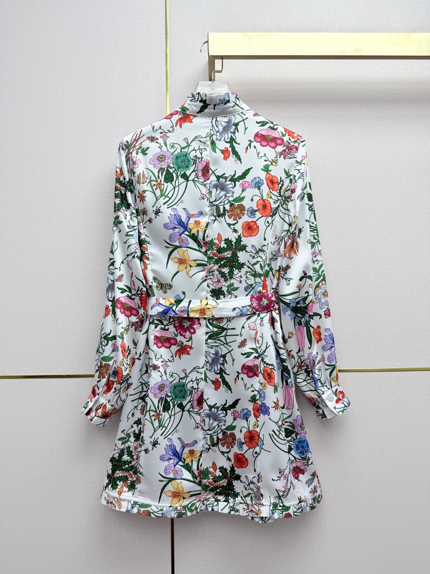 Early Spring Stand-Collar Floral Dress