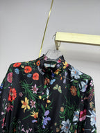Early Spring Stand-Collar Floral Dress