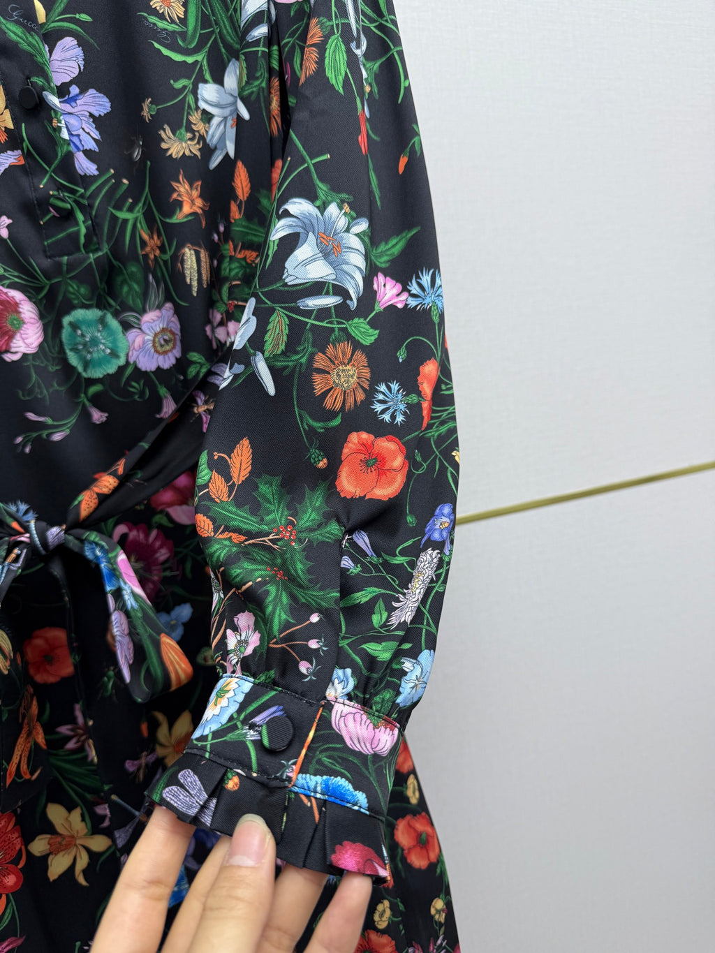 Early Spring Stand-Collar Floral Dress