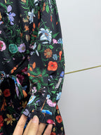 Early Spring Stand-Collar Floral Dress