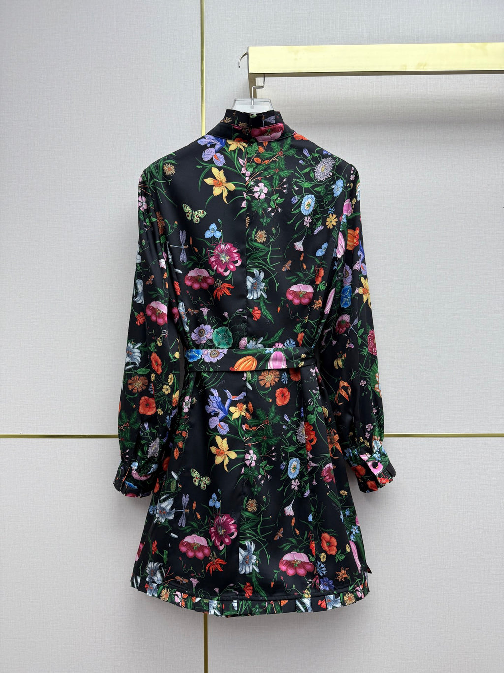 Early Spring Stand-Collar Floral Dress