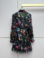 Early Spring Stand-Collar Floral Dress