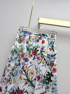 Floral Two-Piece Set – Vintage Shirt & Pleated Midi Skirt