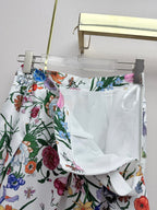 Floral Two-Piece Set – Vintage Shirt & Pleated Midi Skirt