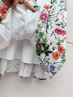 Floral Two-Piece Set – Vintage Shirt & Pleated Midi Skirt