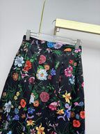 Floral Two-Piece Set – Vintage Shirt & Pleated Midi Skirt