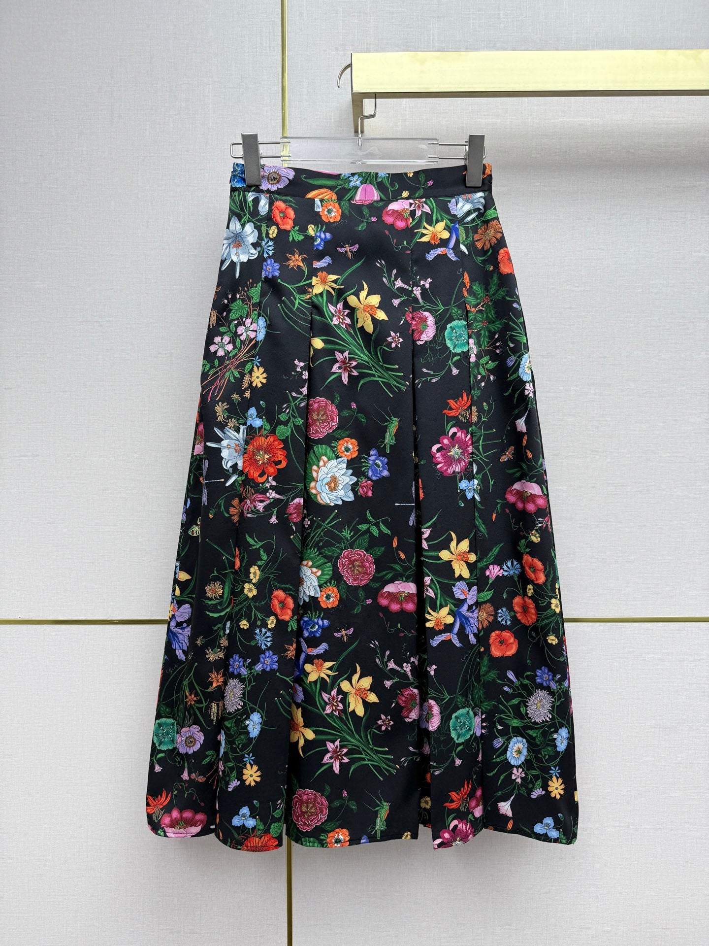 Early Spring Pleated Floral Skirt