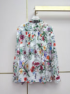 Floral Two-Piece Set – Vintage Shirt & Pleated Midi Skirt