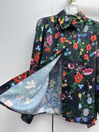 Floral Two-Piece Set – Vintage Shirt & Pleated Midi Skirt