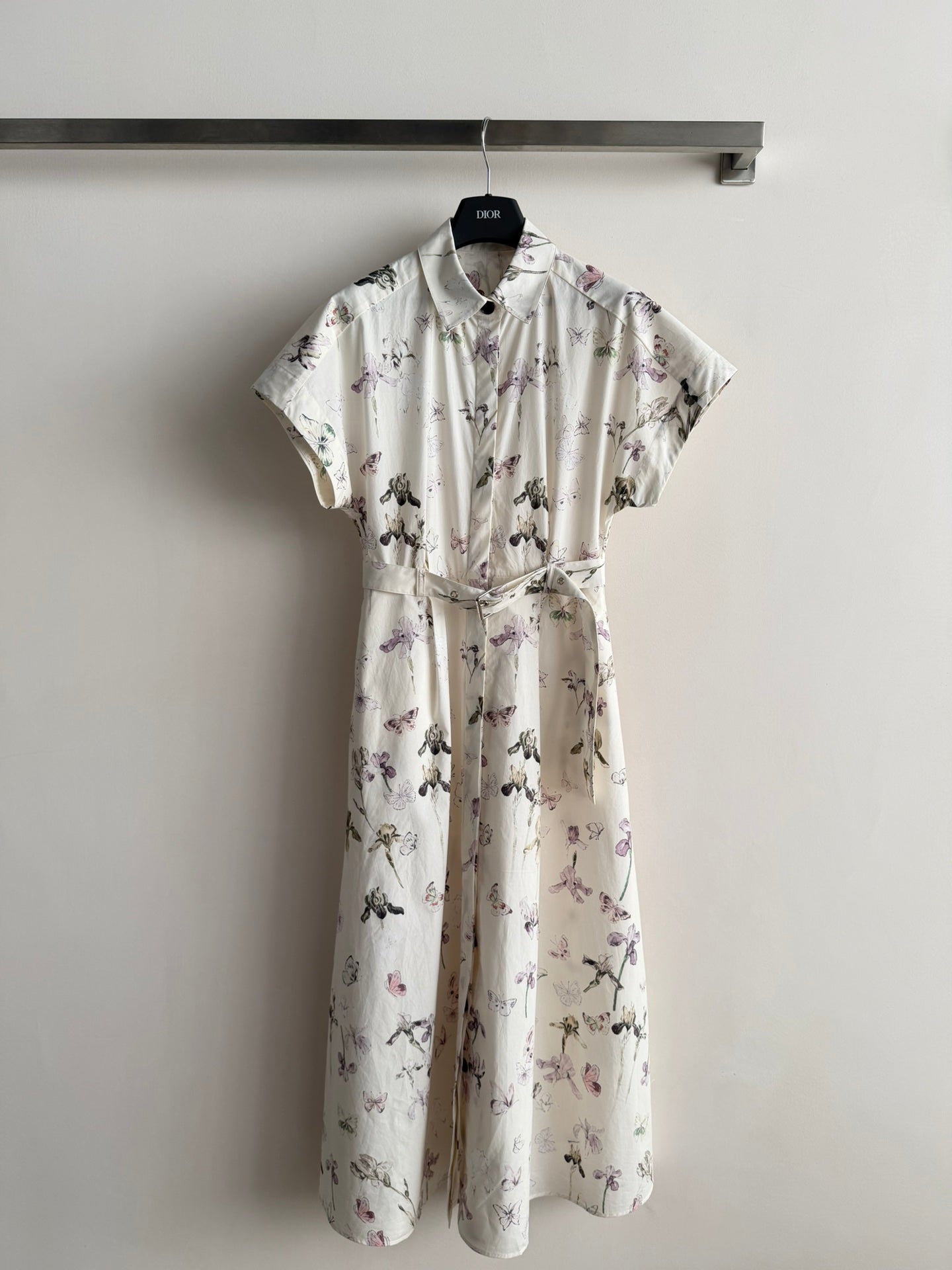 Elegant Butterfly Floral Shirt Dress