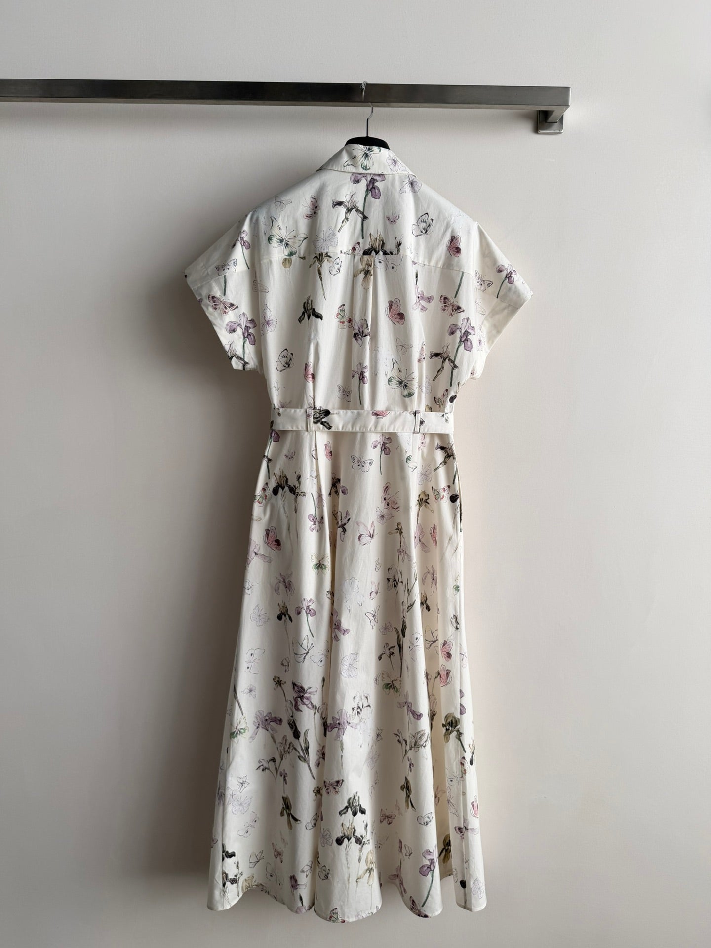 Elegant Butterfly Floral Shirt Dress