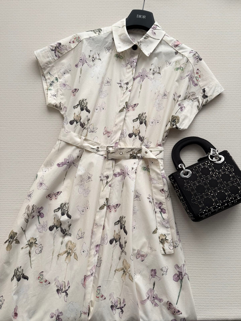 Elegant Butterfly Floral Shirt Dress