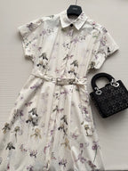 Elegant Butterfly Floral Shirt Dress