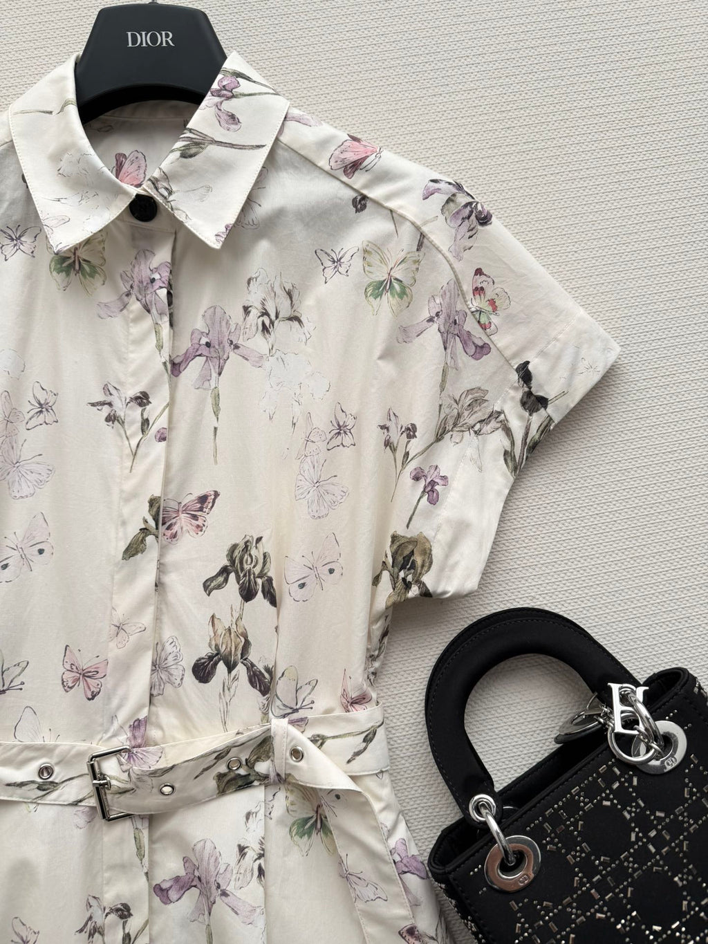 Elegant Butterfly Floral Shirt Dress