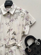 Elegant Butterfly Floral Shirt Dress