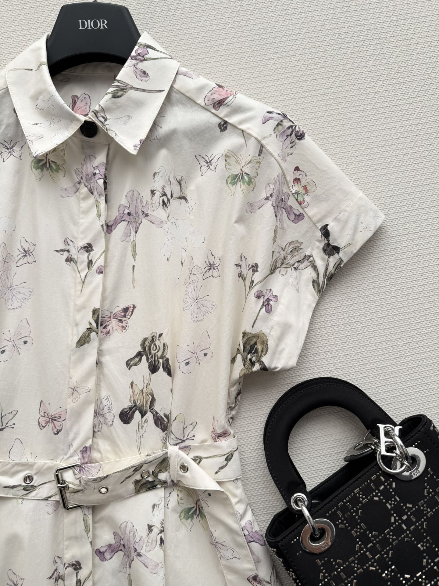 Elegant Butterfly Floral Shirt Dress
