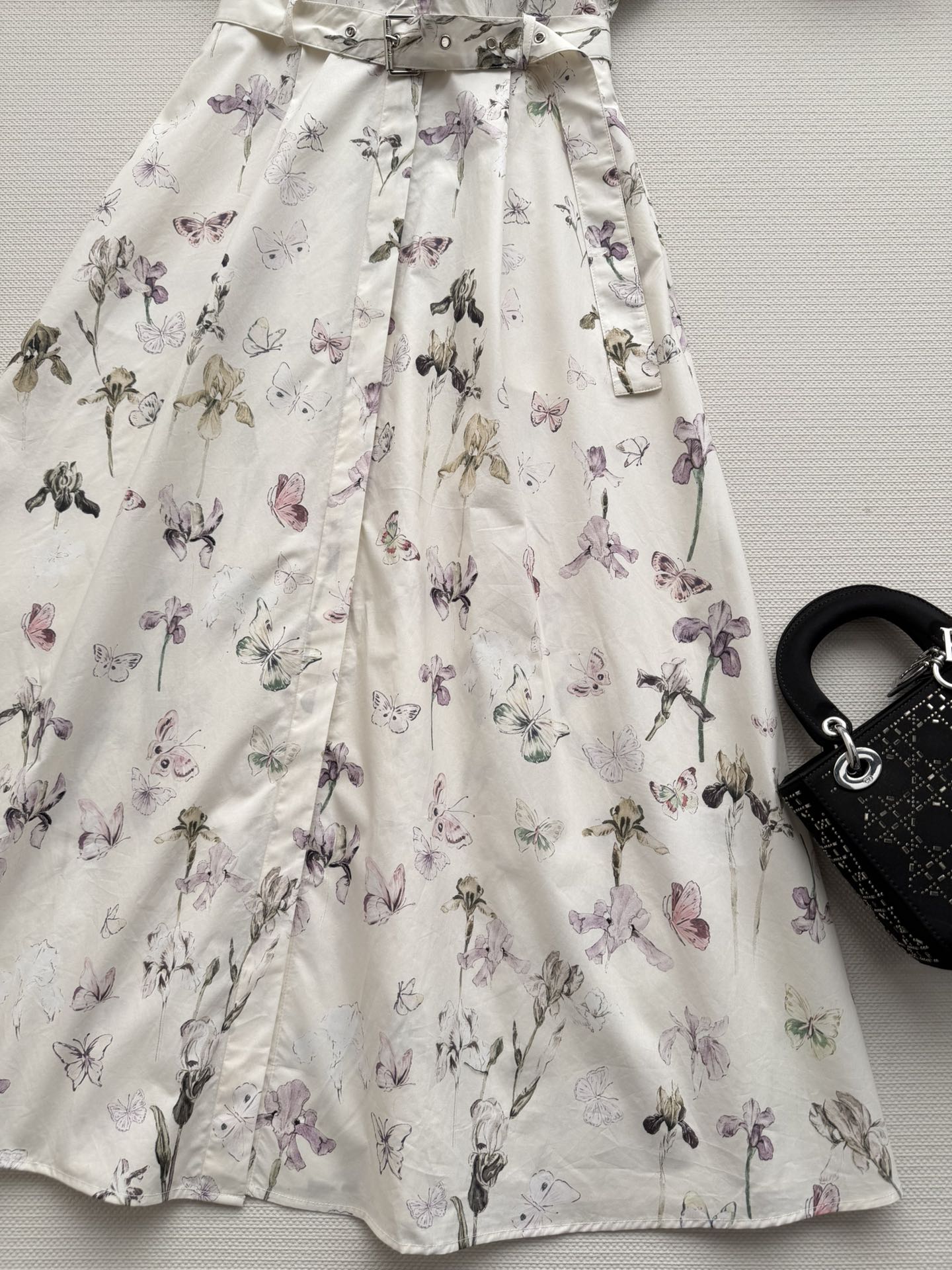 Elegant Butterfly Floral Shirt Dress