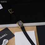 Premium Women’s Quartz Watch – Elegant Black & Gold Square Design