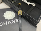 Premium Women’s Quartz Watch – Elegant Black & Gold Square Design