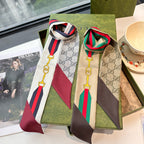 Premium Silk Twilly Scarf – Classic Letter Pattern