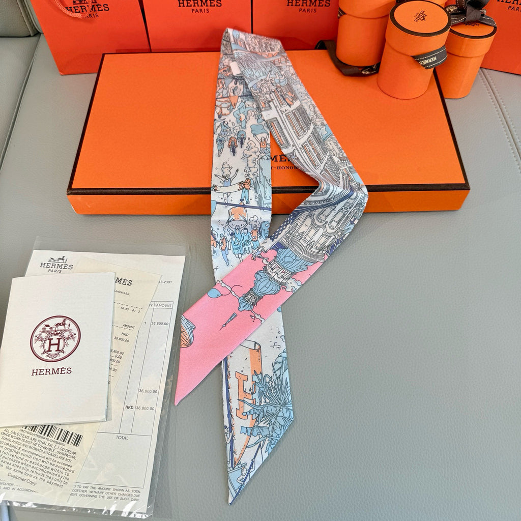Premium Silk Twilly Scarf – Designer Edition