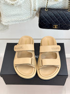 Luxury Platform Slide Sandals – Lambskin Leather