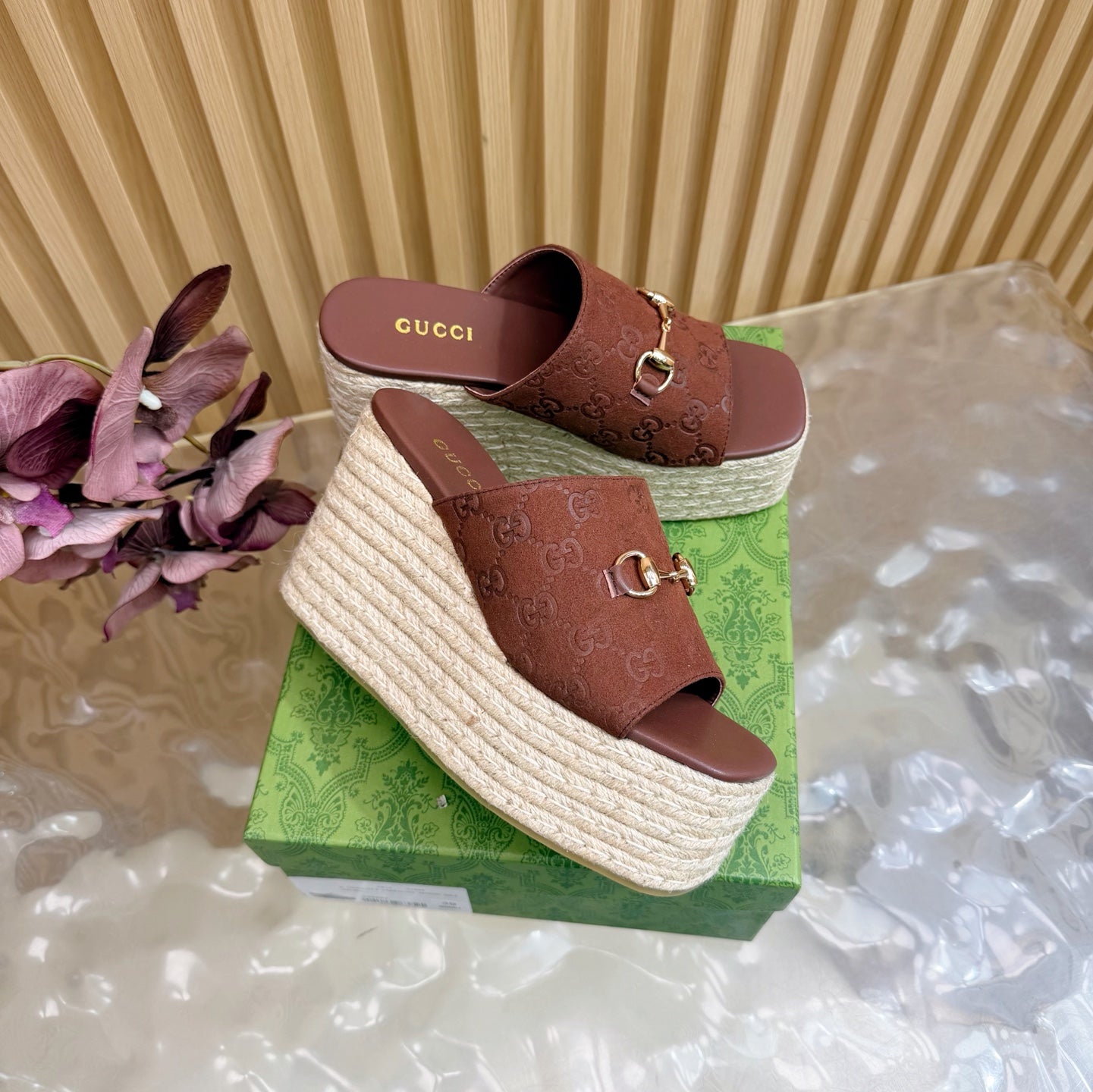 Platform Espadrille Sandals – G Canvas – (Premium Quality )