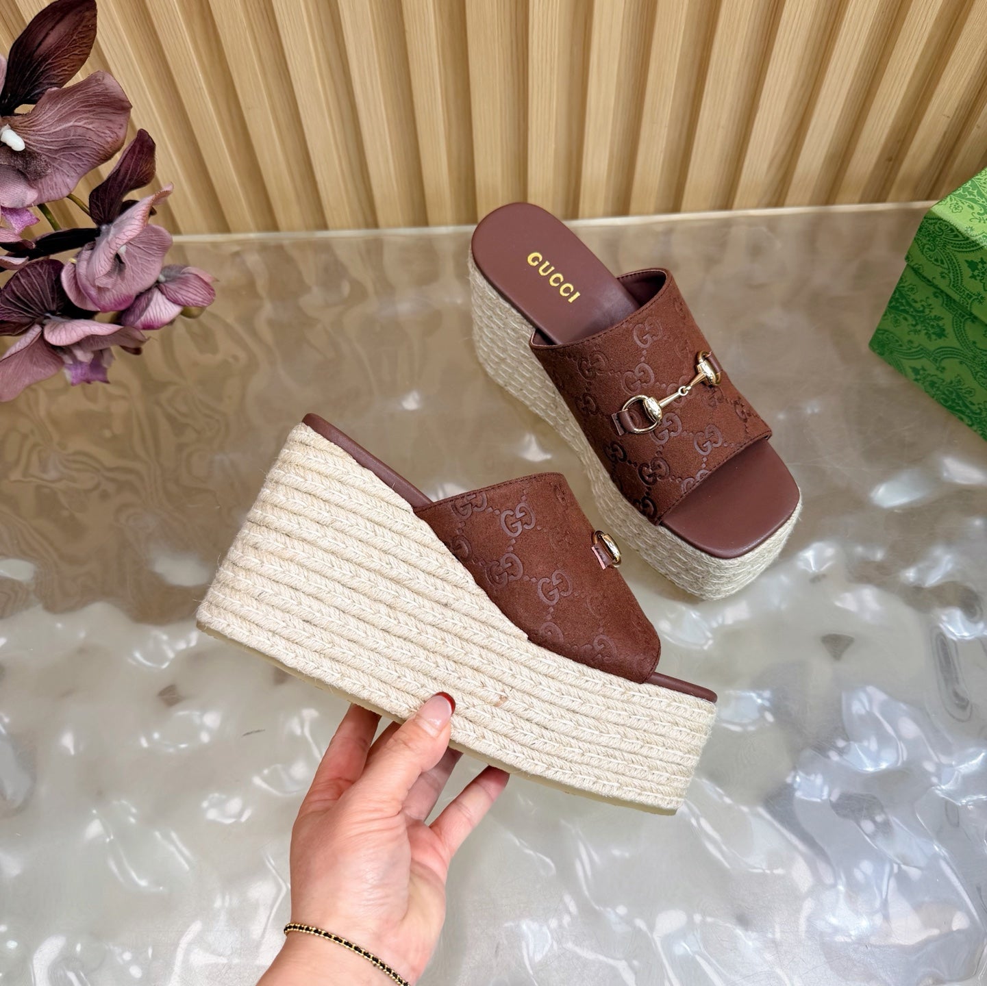 Platform Espadrille Sandals – G Canvas – (Premium Quality )