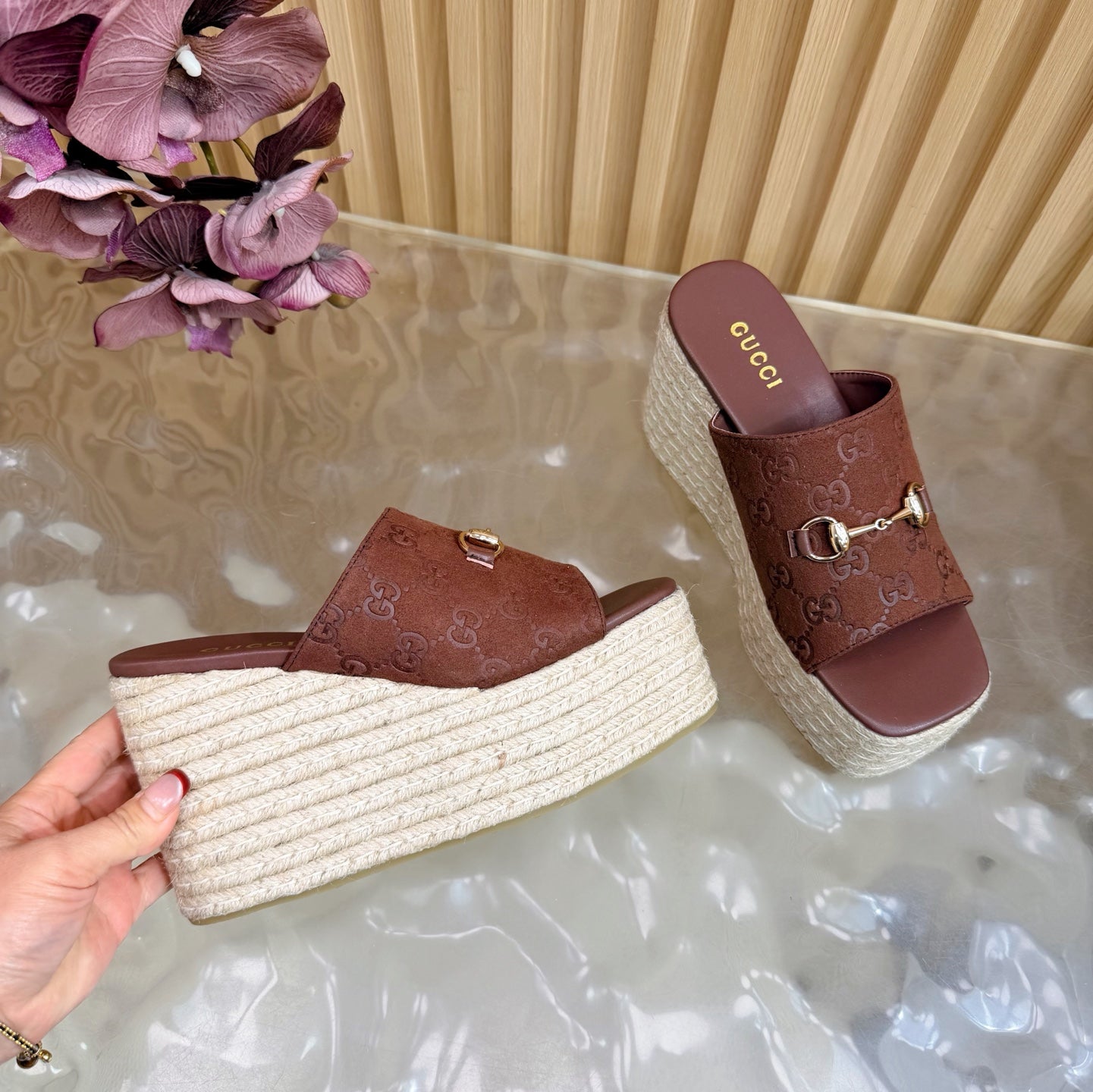 Platform Espadrille Sandals – G Canvas – (Premium Quality )