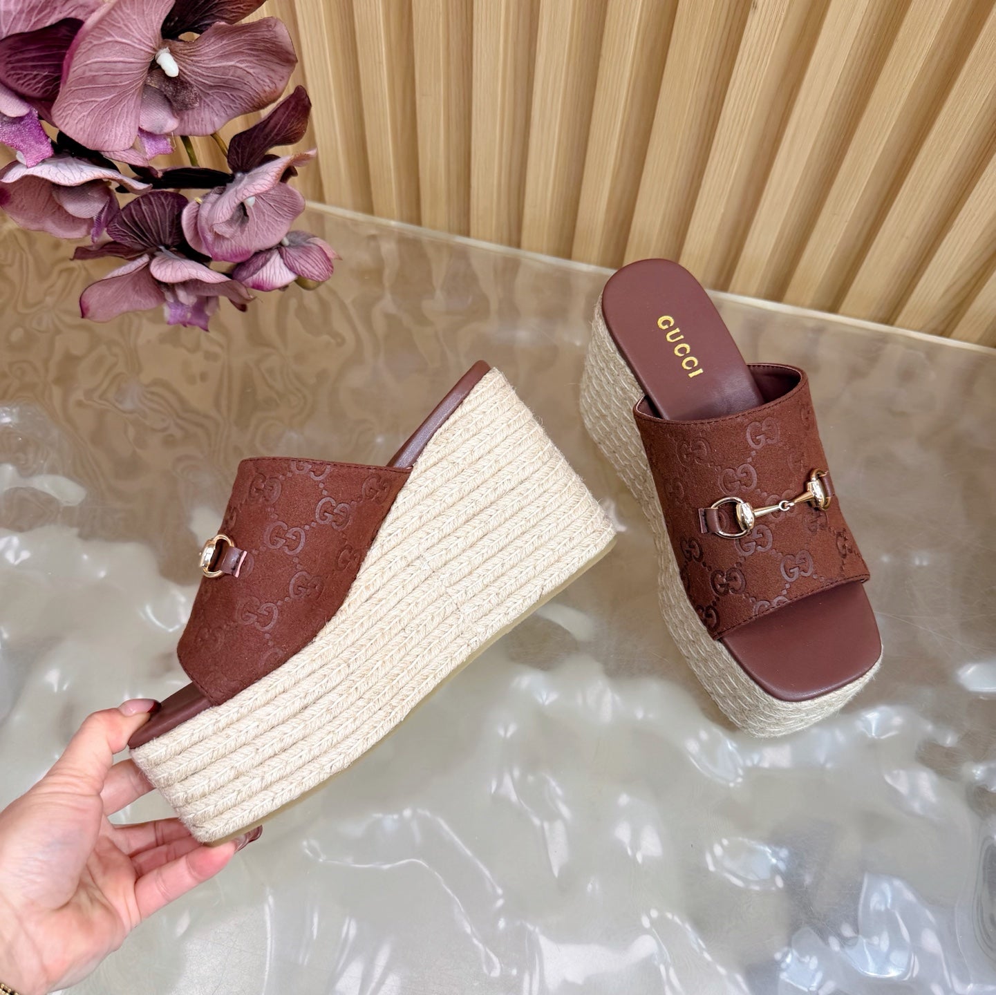 Platform Espadrille Sandals – G Canvas – (Premium Quality )