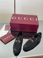 Crystal Embellished Patent Leather Loafers