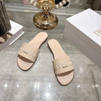 Luxury C*D Style Leather Slide Sandals