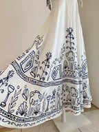 Floor-Length Linen Sundress with Tie Straps and Pockets