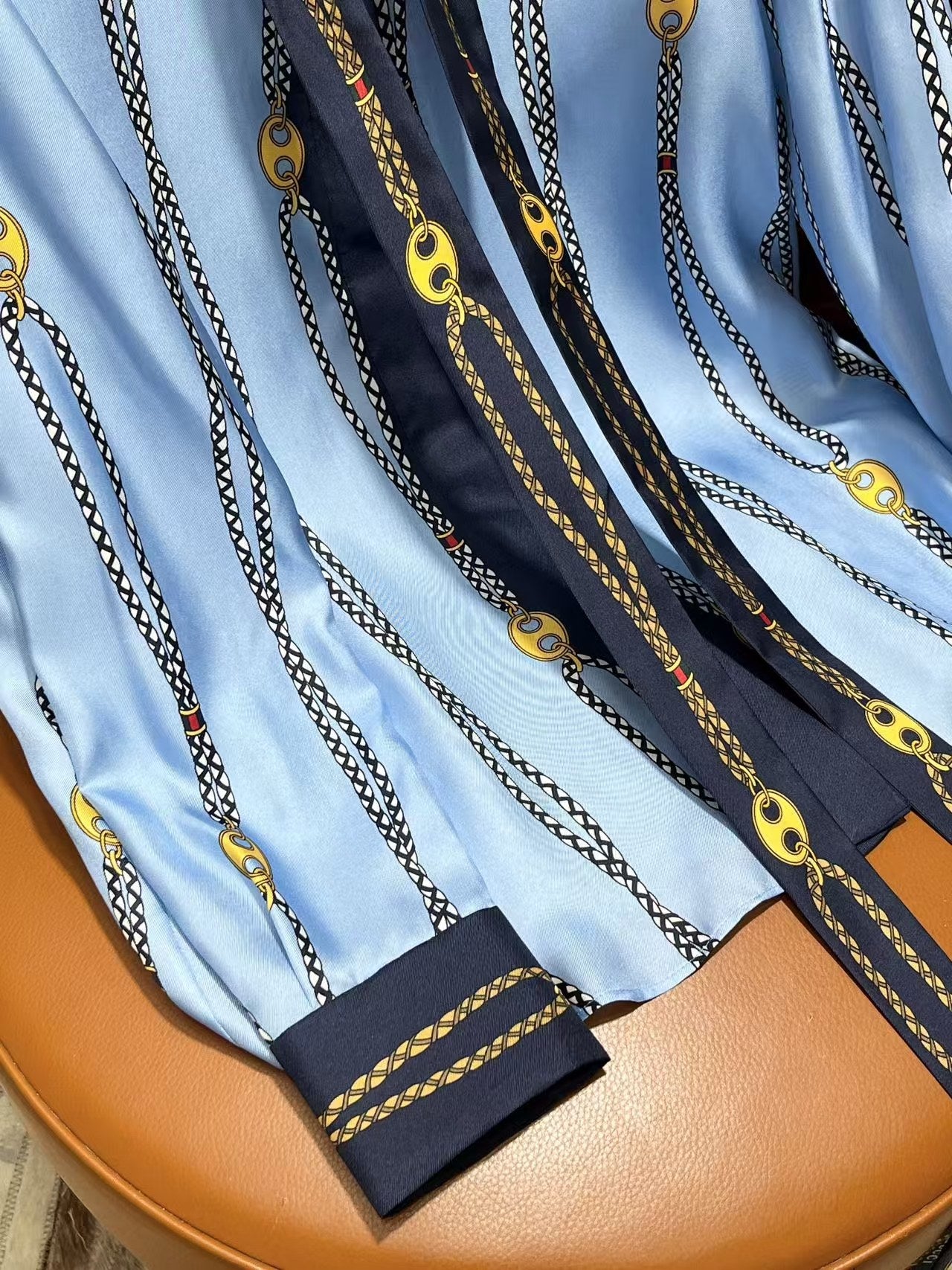 🆕 26SS Chain Print Silk Shirt 🌸 (Premium Quality )