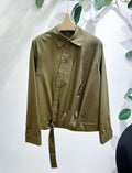 🆕 Olive Green Belted Shirt 🌿 – (Premium Quality )