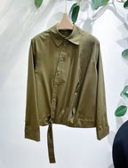 🆕 Olive Green Belted Shirt 🌿 – (Premium Quality )