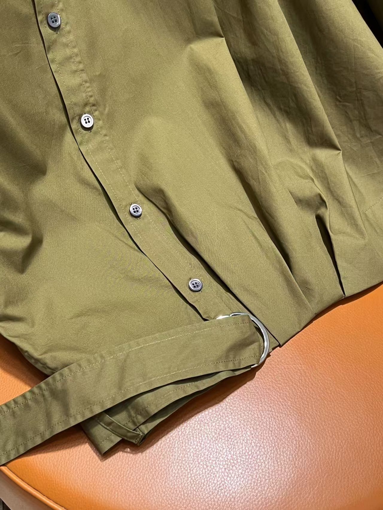 🆕 Olive Green Belted Shirt 🌿 – (Premium Quality )