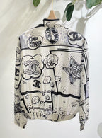 🆕 Pearl Print Silk Shirt – Luxurious Woven Texture – (Premium Quality )