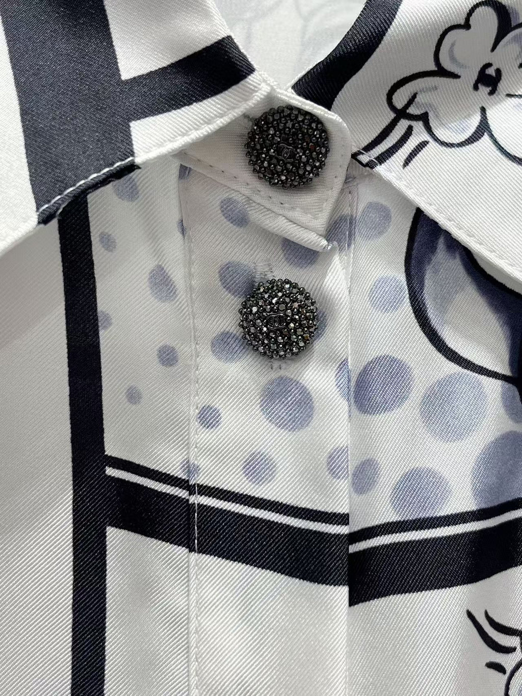 🆕 Pearl Print Silk Shirt – Luxurious Woven Texture – (Premium Quality )