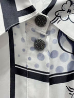 🆕 Pearl Print Silk Shirt – Luxurious Woven Texture – (Premium Quality )