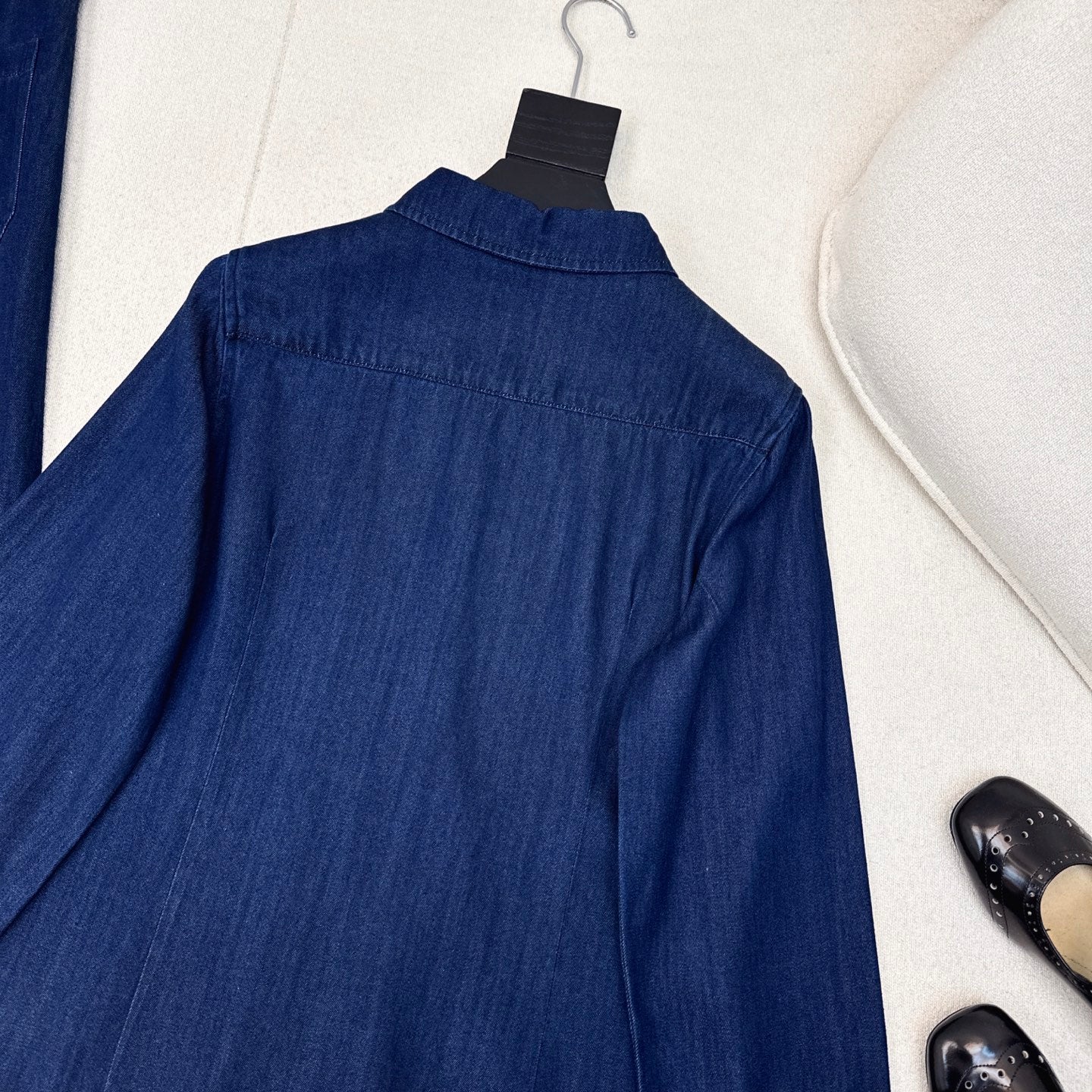 Classic Logo Embroidered Denim Set – Shirt & Straight Pants