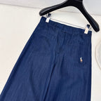 Classic Logo Embroidered Denim Set – Shirt & Straight Pants