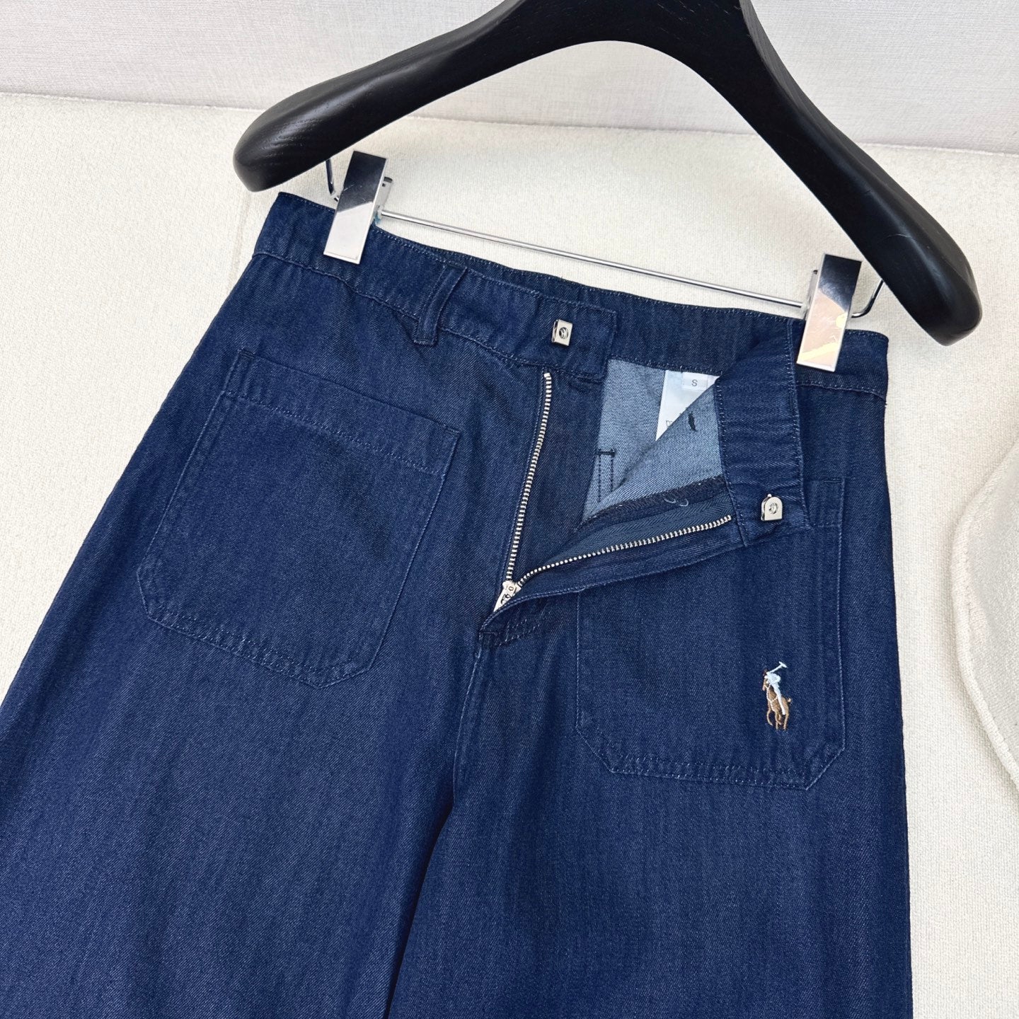 Classic Logo Embroidered Denim Set – Shirt & Straight Pants